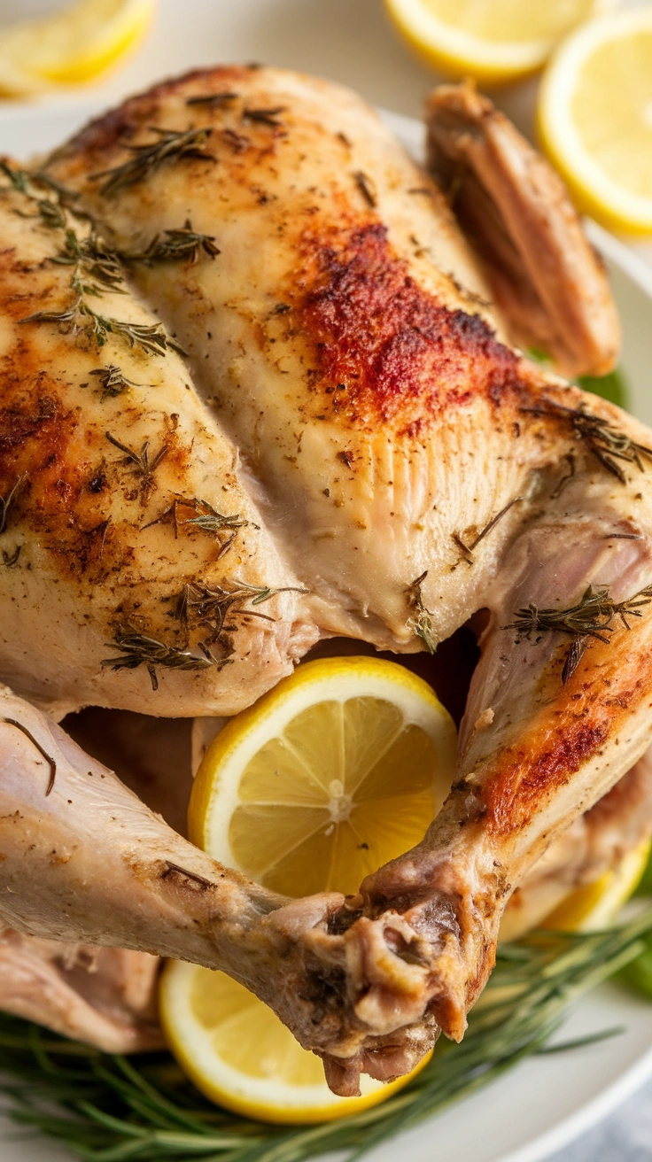 Slow Cooker Lemon Herb Whole Chicken