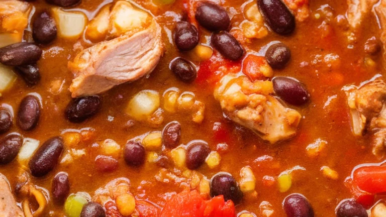 Slow Cooker Turkey and Black Bean Chili - Featured