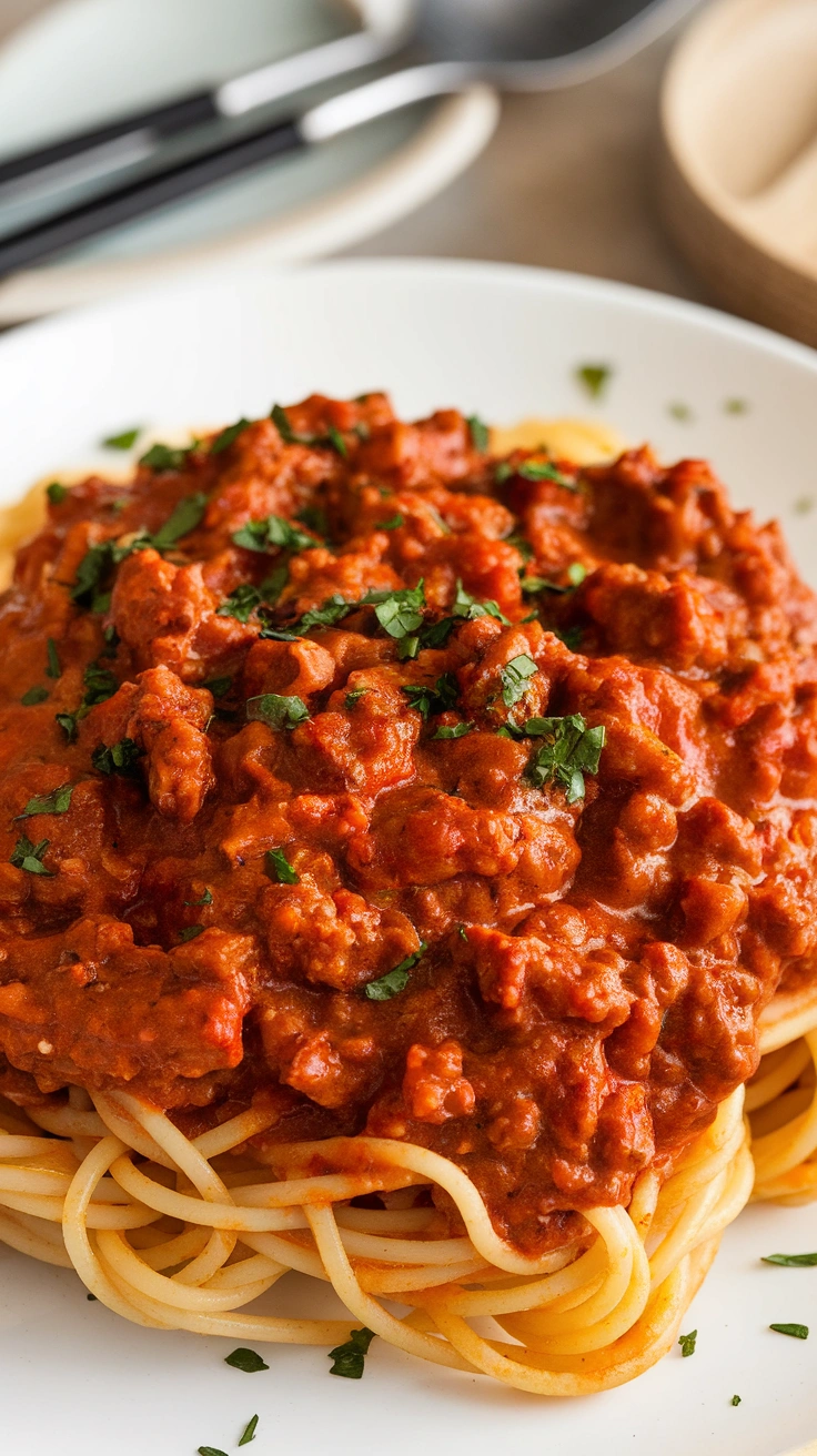 Spaghetti with Hearty Meat Sauce
