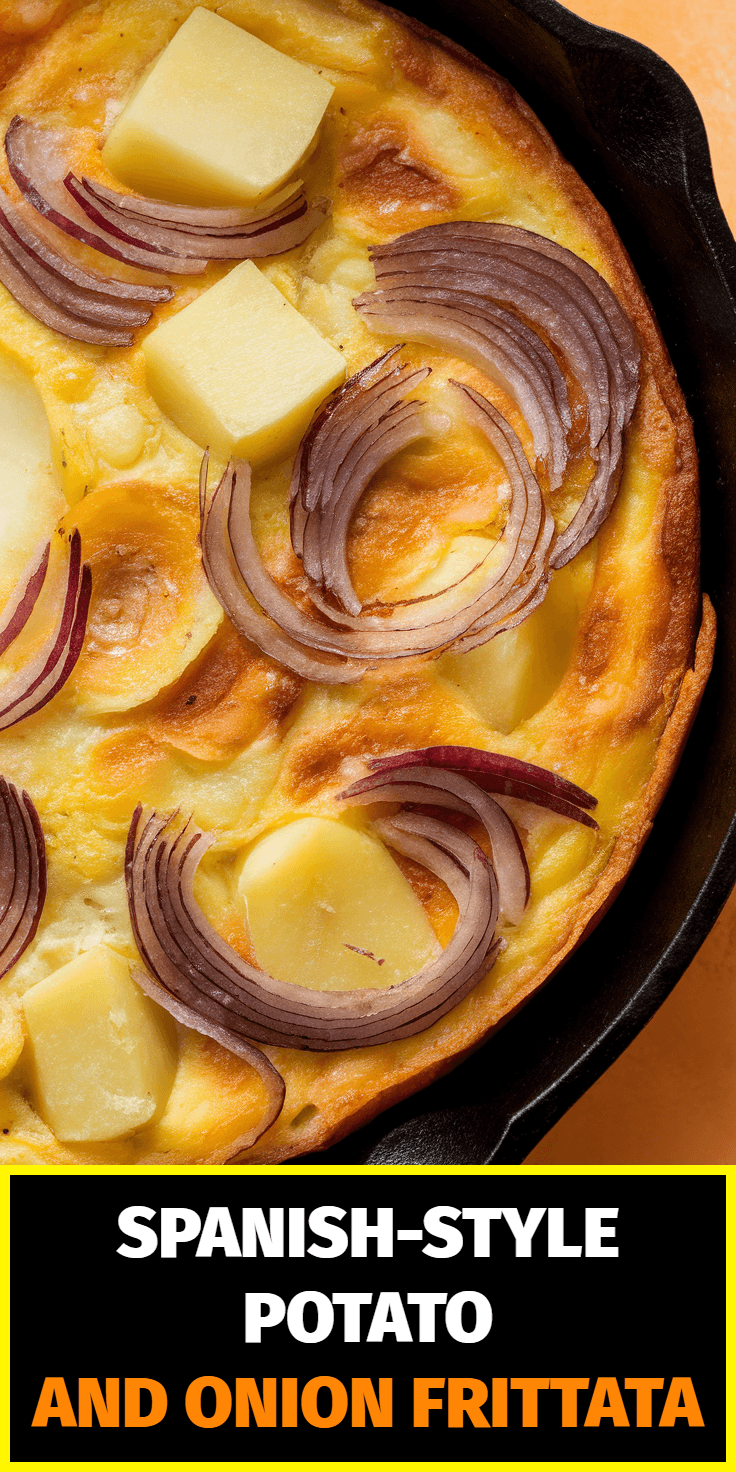 Pinterest Pin for Spanish-Style Potato and Onion Frittata