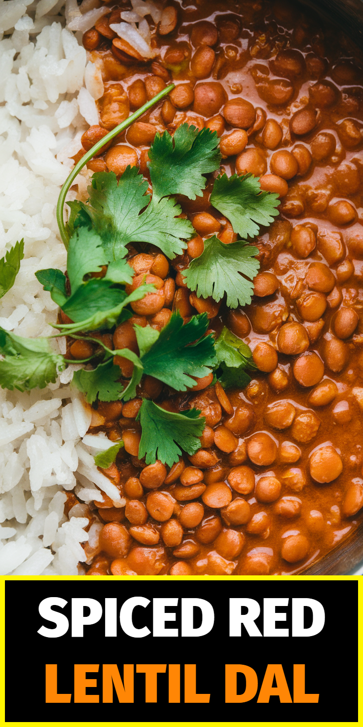 Pinterest Pin for Spiced Red Lentil Dal