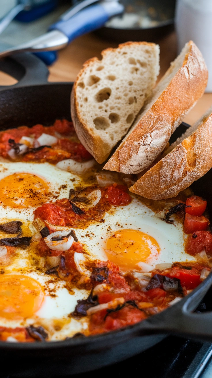 Spicy Shakshuka with Crusty Bread