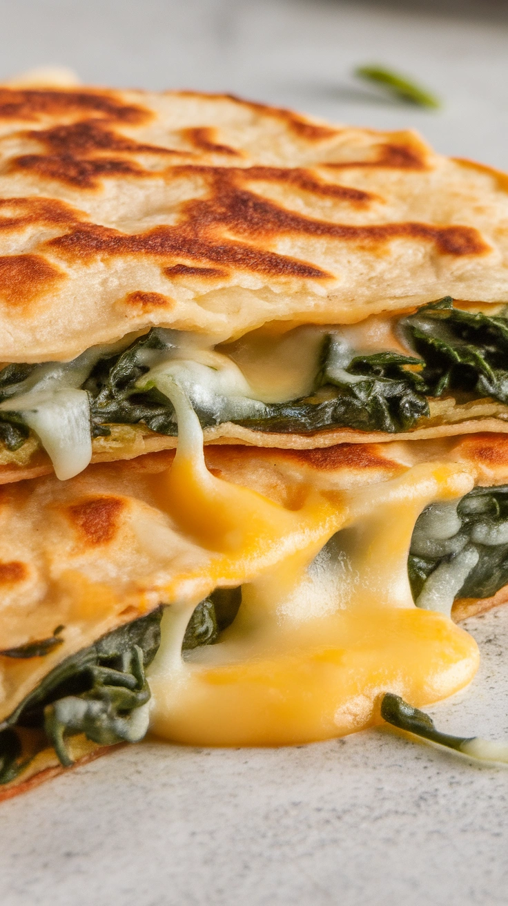 Spinach and Cheese Quesadillas