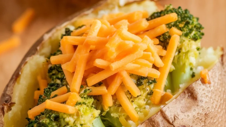 Stuffed Baked Potatoes with Broccoli and Cheddar - Featured
