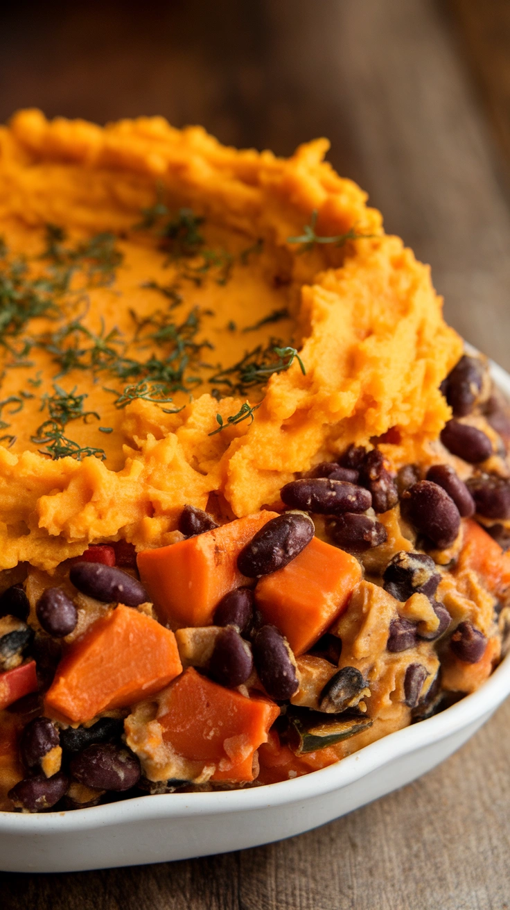 Sweet Potato and Black Bean Shepherd’s Pie