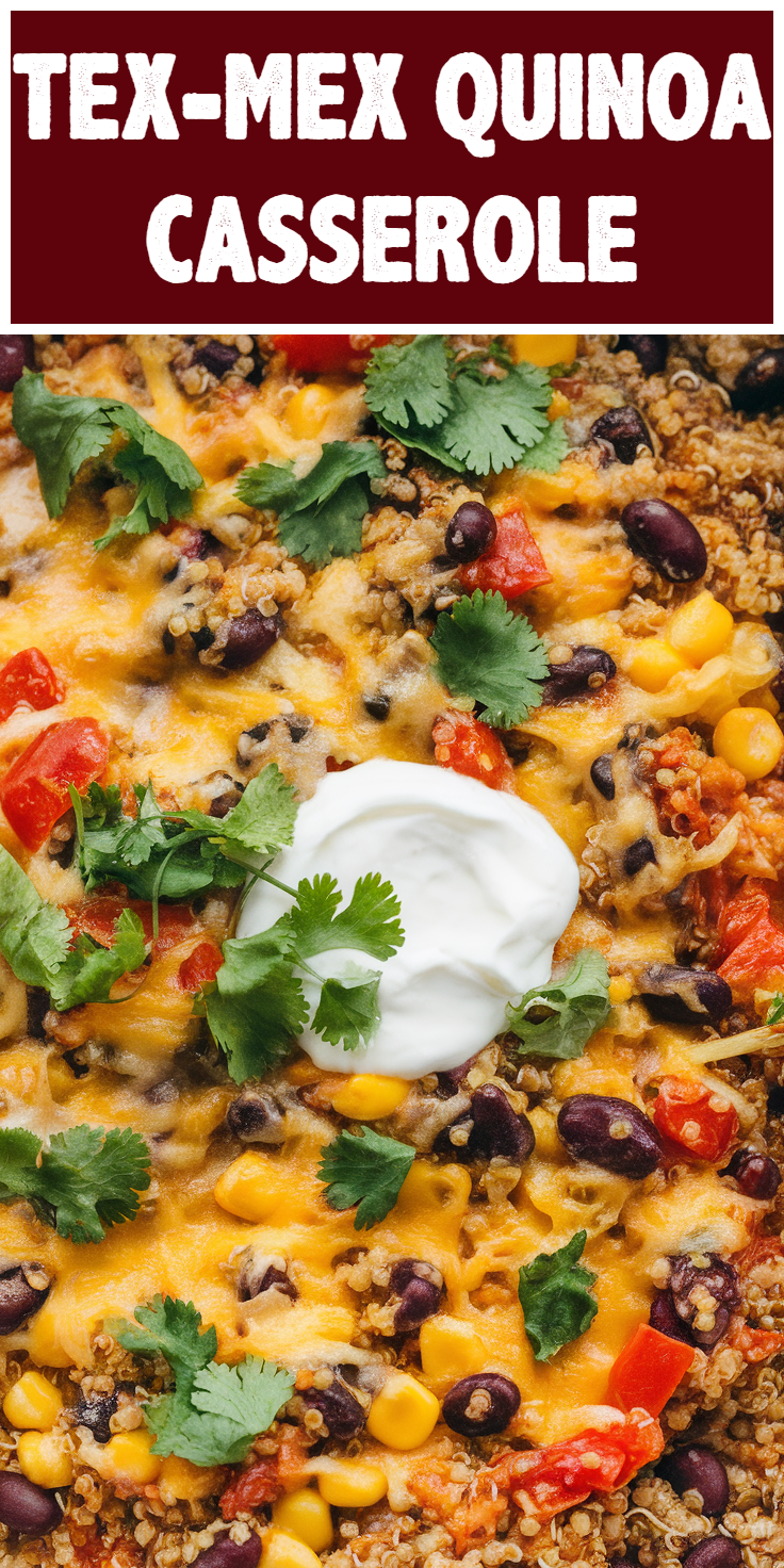 Pinterest Pin for Tex-Mex Quinoa Casserole