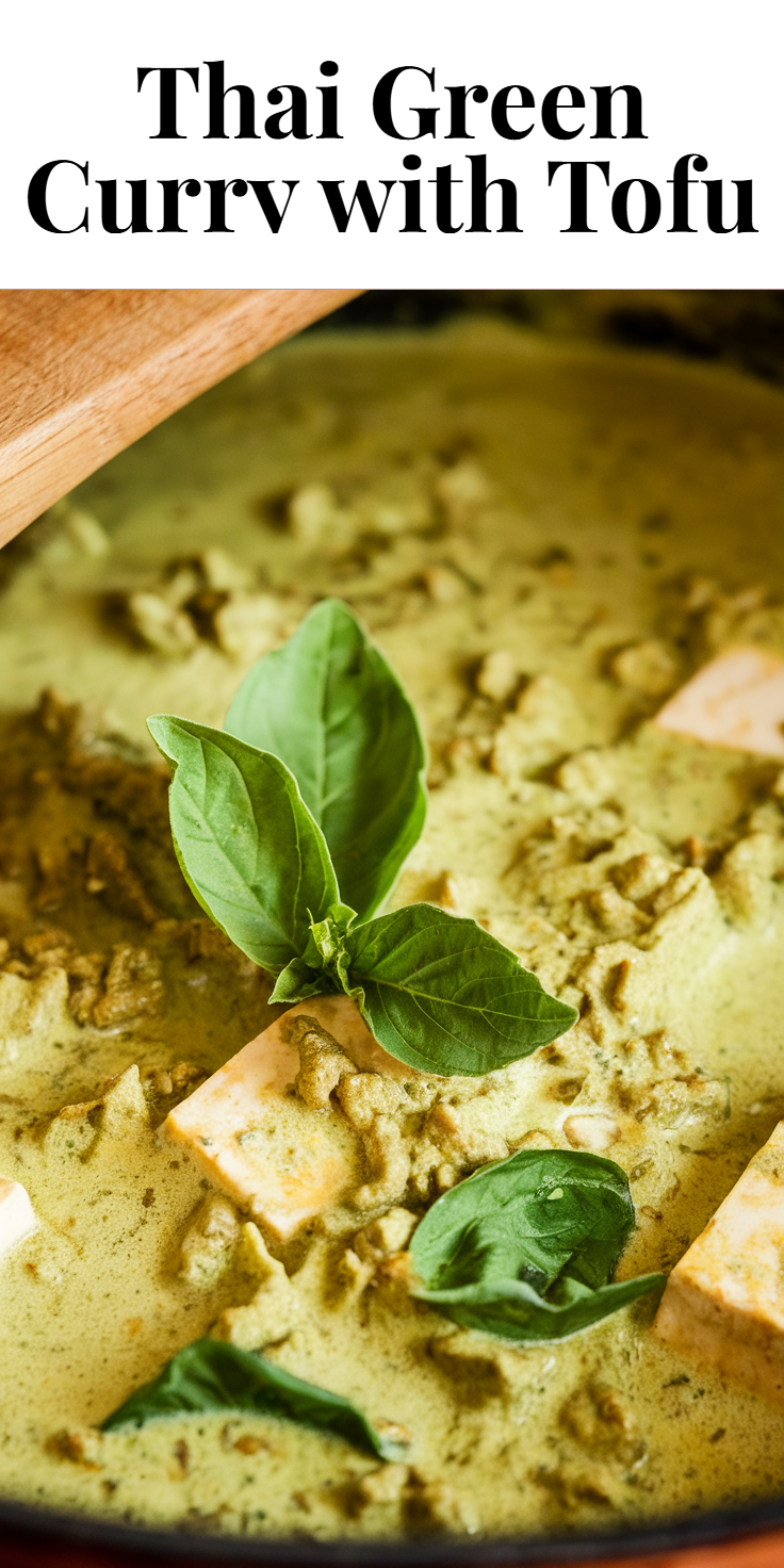 Pinterest Pin for Thai Green Curry with Tofu