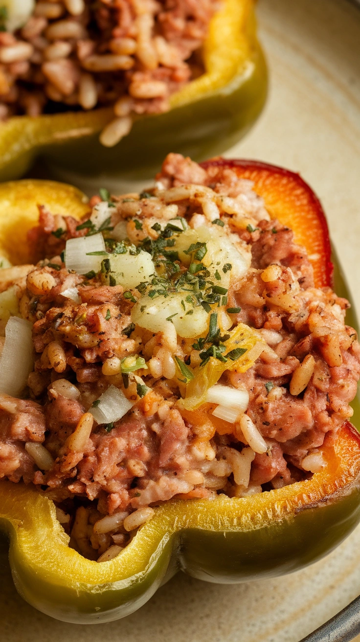 Turkey and Rice Stuffed Bell Peppers