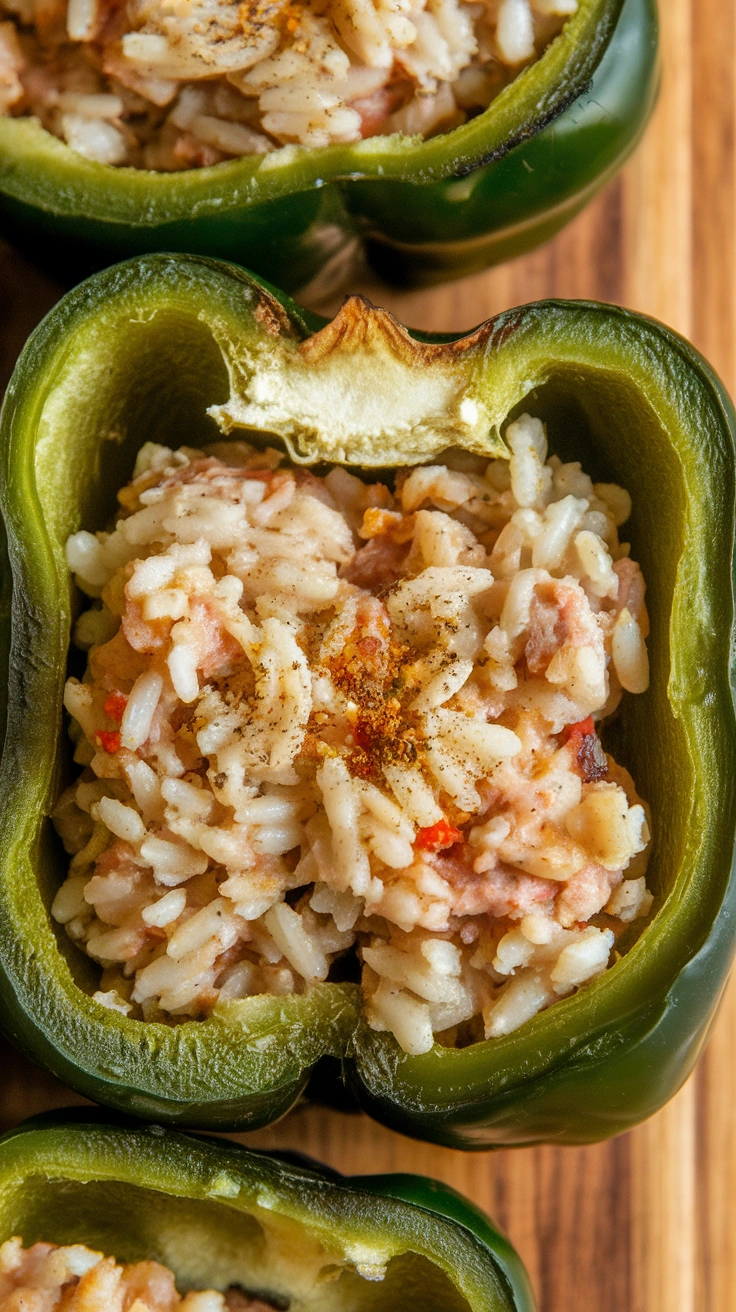 Turkey and Rice Stuffed Bell Peppers