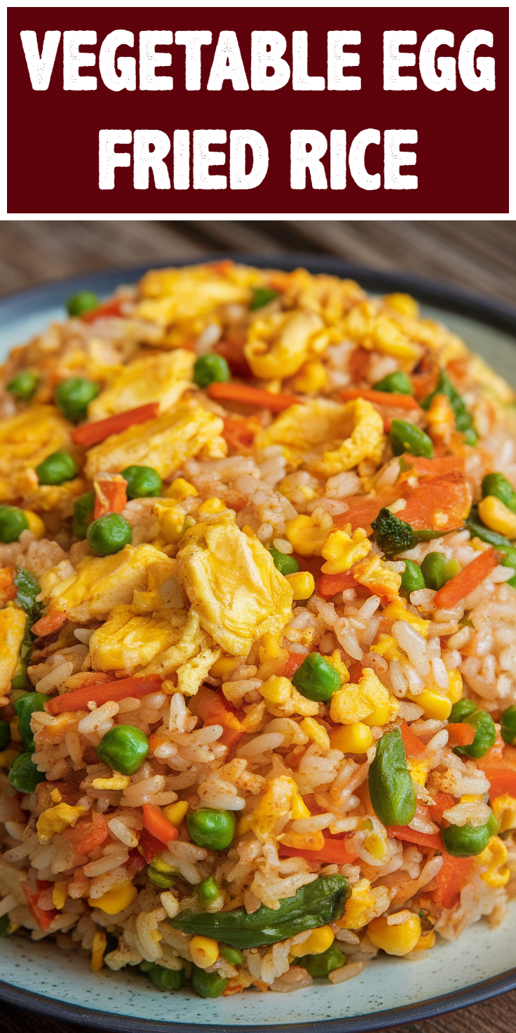Pinterest Pin for Vegetable Egg Fried Rice
