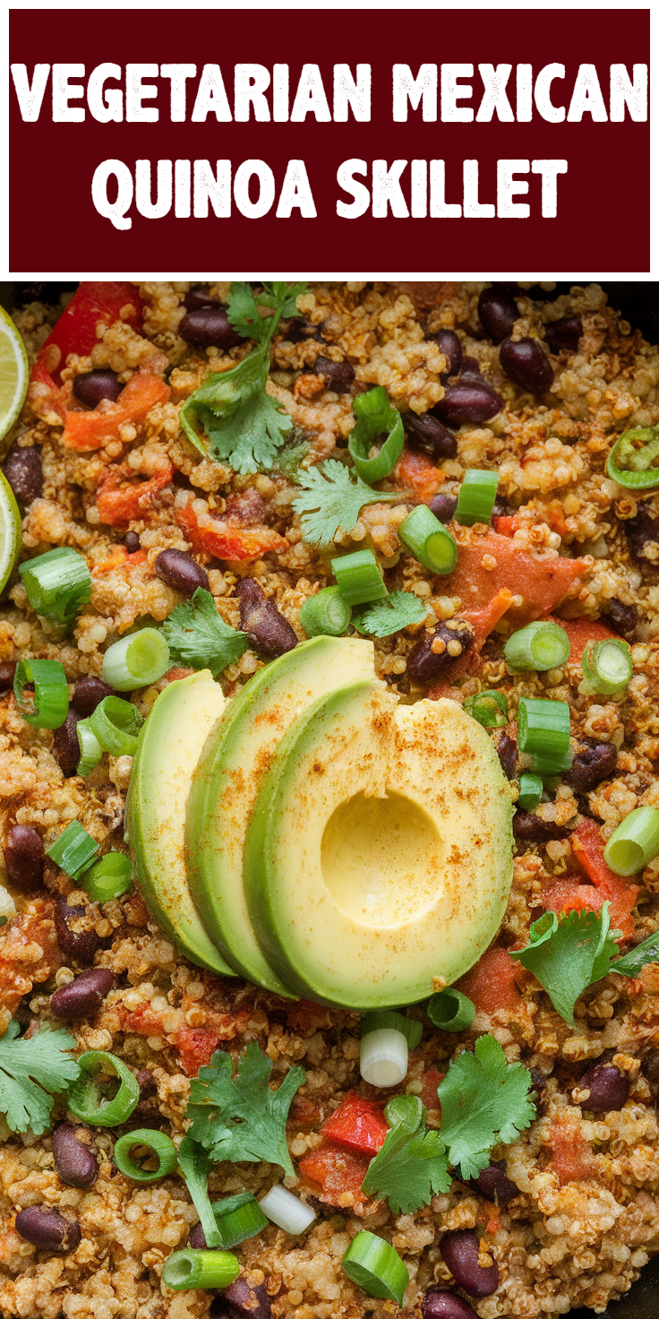 Pinterest Pin for Vegetarian Mexican Quinoa Skillet