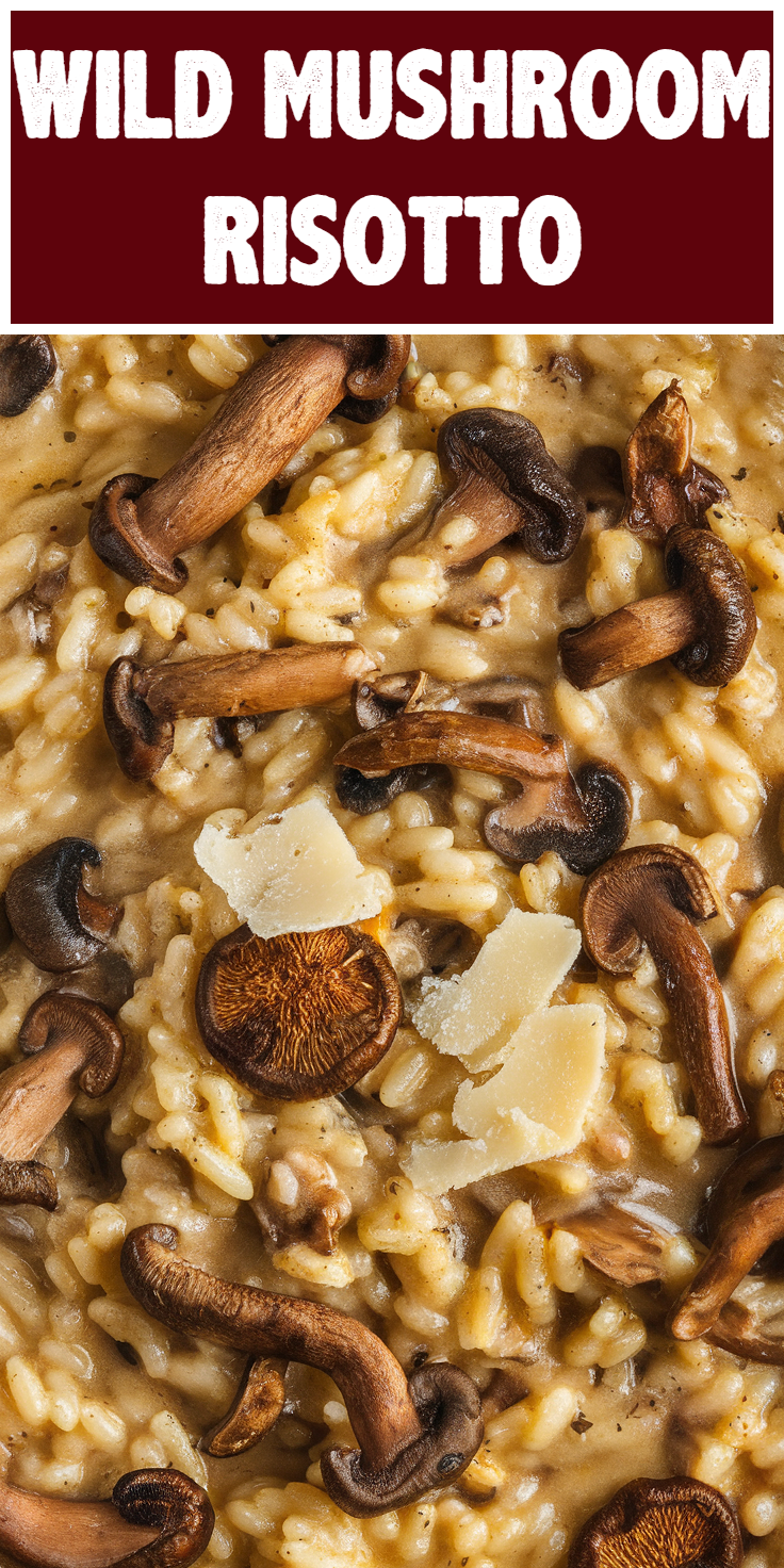 Pinterest Pin for Wild Mushroom Risotto