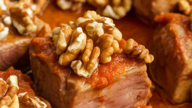 Albanian Meat with Walnuts - Featured