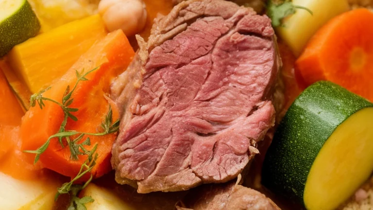 Algerian Couscous with Meat and Vegetables - Featured