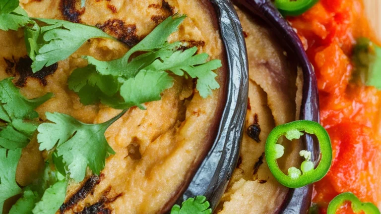 Baingan Bartha (South Indian Eggplant with Chili) II - Featured