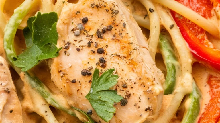 Black-Peppered Chicken Spaghetti - Featured