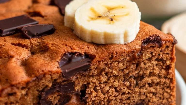 Buckwheat Ginger Banana Cake with Chocolate - Featured